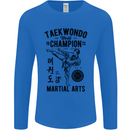 Taekwondo World Champion Martial Arts MMA Mens Long Sleeve T-Shirt Royal Blue
