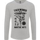 Taekwondo World Champion Martial Arts MMA Mens Long Sleeve T-Shirt Sports Grey