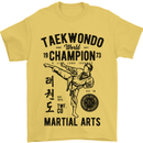 Taekwondo World Champion Martial Arts MMA Mens T-Shirt Cotton Gildan Yellow