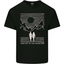Take Me to the Mountains Trekking Hiking Mens Cotton T-Shirt Tee Top Black
