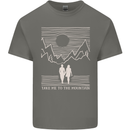 Take Me to the Mountains Trekking Hiking Mens Cotton T-Shirt Tee Top Charcoal