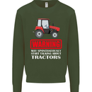 Talking About Tractors Funny Farmer Farm Kids Sweatshirt Jumper Forest Green
