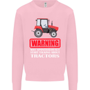 Talking About Tractors Funny Farmer Farm Kids Sweatshirt Jumper Light Pink