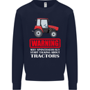 Talking About Tractors Funny Farmer Farm Kids Sweatshirt Jumper Navy Blue