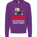 Talking About Tractors Funny Farmer Farm Kids Sweatshirt Jumper Purple