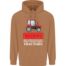 Talking About Tractors Funny Farmer Farm Mens 80% Cotton Hoodie Caramel Latte
