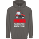Talking About Tractors Funny Farmer Farm Mens 80% Cotton Hoodie Charcoal