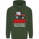Talking About Tractors Funny Farmer Farm Mens 80% Cotton Hoodie Forest Green