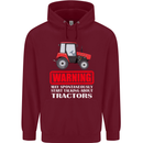 Talking About Tractors Funny Farmer Farm Mens 80% Cotton Hoodie Maroon