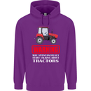 Talking About Tractors Funny Farmer Farm Mens 80% Cotton Hoodie Purple