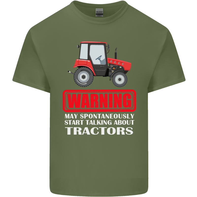 Talking About Tractors Funny Farmer Farm Mens Cotton T-Shirt Tee Top Military Green