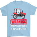 Talking About Tractors Funny Farmer Farm Mens T-Shirt Cotton Gildan Light Blue