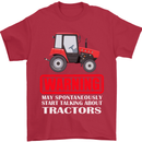 Talking About Tractors Funny Farmer Farm Mens T-Shirt Cotton Gildan Red