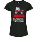 Talking About Tractors Funny Farmer Farm Womens Petite Cut T-Shirt Black