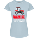 Talking About Tractors Funny Farmer Farm Womens Petite Cut T-Shirt Light Blue