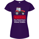 Talking About Tractors Funny Farmer Farm Womens Petite Cut T-Shirt Purple