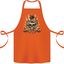 Tattoo Skull Snake Tattooist Biker Gothic Cotton Apron 100% Organic Orange