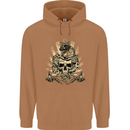 Tattoo Skull Snake Tattooist Biker Gothic Mens 80% Cotton Hoodie Caramel Latte