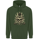 Tattoo Skull Snake Tattooist Biker Gothic Mens 80% Cotton Hoodie Forest Green