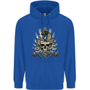 Tattoo Skull Snake Tattooist Biker Gothic Mens 80% Cotton Hoodie Royal Blue