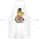 TeaRex Funny T-Rex Dinosaur Tea Drinker Cotton Apron 100% Organic White