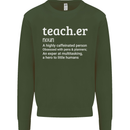 Teacher Maths English Science Sport Funny Mens Sweatshirt Jumper Forest Green
