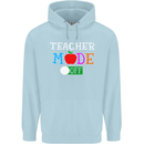 Teacher Mode Off Funny Teaching Holiday Mens 80% Cotton Hoodie Light Blue