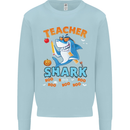 Teacher Shark Funny Teaching Teacher Mens Sweatshirt Jumper Light Blue