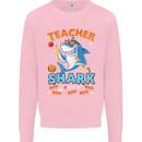 Teacher Shark Funny Teaching Teacher Mens Sweatshirt Jumper Light Pink