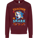 Teacher Shark Funny Teaching Teacher Mens Sweatshirt Jumper Maroon