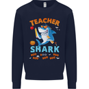 Teacher Shark Funny Teaching Teacher Mens Sweatshirt Jumper Navy Blue