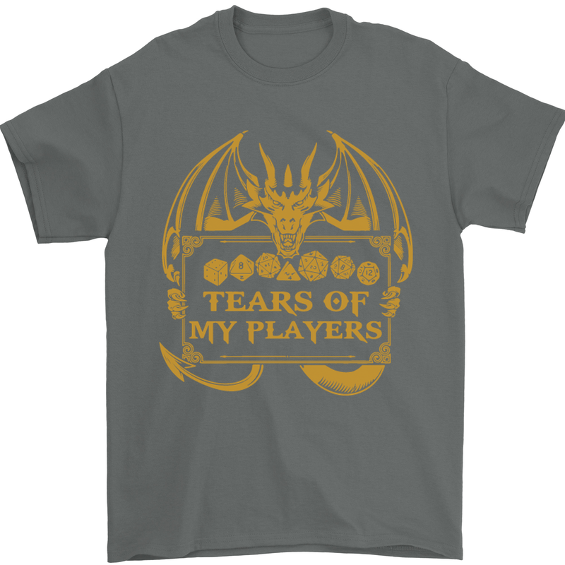 Tears of My Players RPG Role Playing Games Mens T-Shirt Cotton Gildan Charcoal