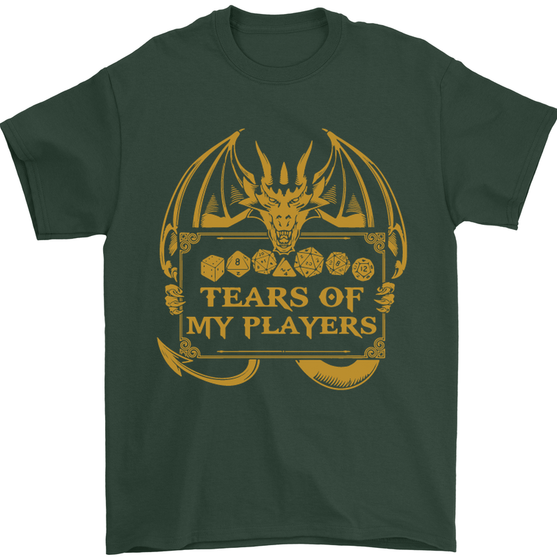 Tears of My Players RPG Role Playing Games Mens T-Shirt Cotton Gildan Forest Green