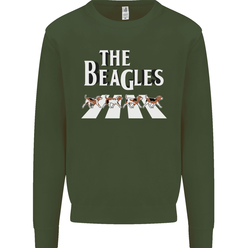 The Beagles Funny Dog Parody Mens Sweatshirt Jumper Forest Green