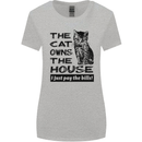 The Cat Owns the House Funny Kitten Womens Wider Cut T-Shirt Sports Grey