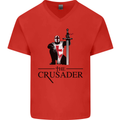 The Cusader Knights Templar St Georges Day Mens V-Neck Cotton T-Shirt Red