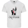 The Cusader Knights Templar St Georges Day Mens V-Neck Cotton T-Shirt White