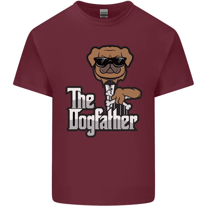 The Dog Father Funny Fathers Day Dad Daddy Mens Cotton T-Shirt Tee Top Maroon