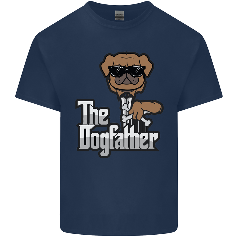 The Dog Father Funny Fathers Day Dad Daddy Mens Cotton T-Shirt Tee Top Navy Blue