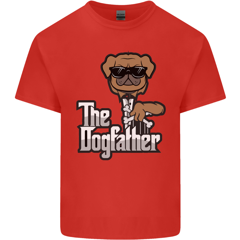 The Dog Father Funny Fathers Day Dad Daddy Mens Cotton T-Shirt Tee Top Red