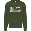 The Dopefather Funny Weed Drugs Cannabis Mens Sweatshirt Jumper Forest Green