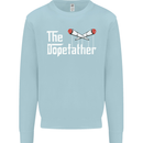 The Dopefather Funny Weed Drugs Cannabis Mens Sweatshirt Jumper Light Blue