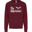 The Dopefather Funny Weed Drugs Cannabis Mens Sweatshirt Jumper Maroon