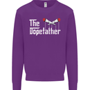 The Dopefather Funny Weed Drugs Cannabis Mens Sweatshirt Jumper Purple