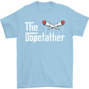 The Dopefather Funny Weed Drugs Cannabis Mens T-Shirt Cotton Gildan Light Blue