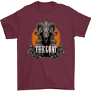 The Goat Skull Gothic Demon Satan Monster Mens T-Shirt Cotton Gildan Maroon