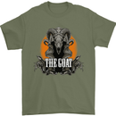 The Goat Skull Gothic Demon Satan Monster Mens T-Shirt Cotton Gildan Military Green