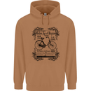 The Golden Age of Bicycles Cyclist Cycling Mens 80% Cotton Hoodie Caramel Latte