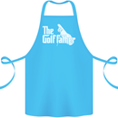 The Golfather Funny Golfer Golf Fathers Day Cotton Apron 100% Organic Turquoise