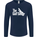 The Golfather Funny Golfer Golf Fathers Day Mens Long Sleeve T-Shirt Navy Blue